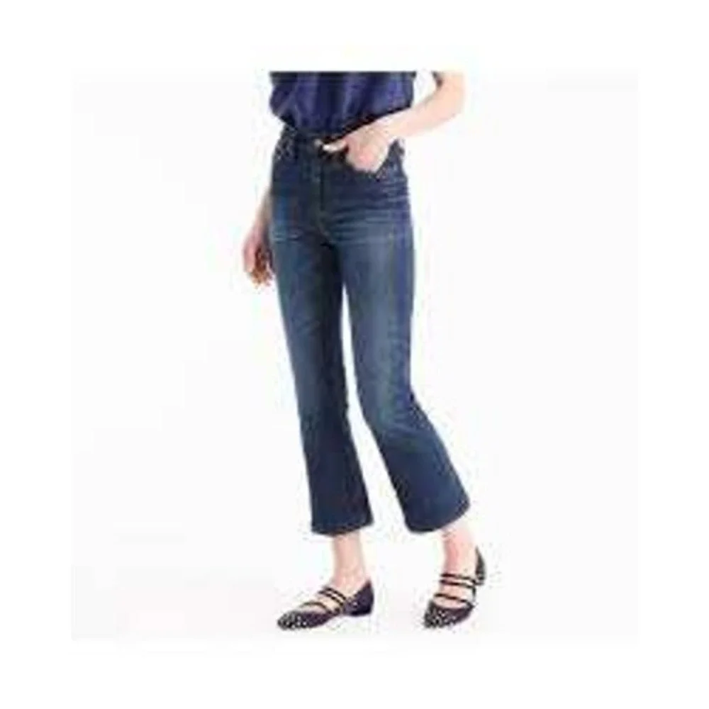 J.Crew Women's Billie Deni Boot Crop Dark Wash Jeans Size 31 Tall